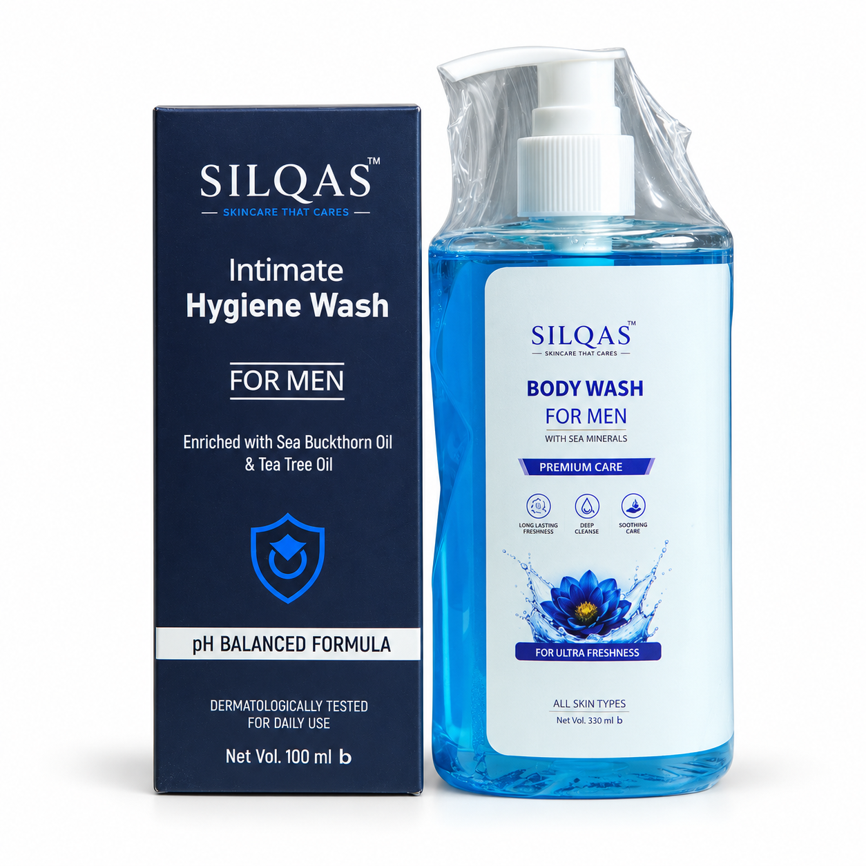 SILQAS Women's Personal Care Combo – Body Wash 330ml + Feminine Intimate Wash 100ml feature 1